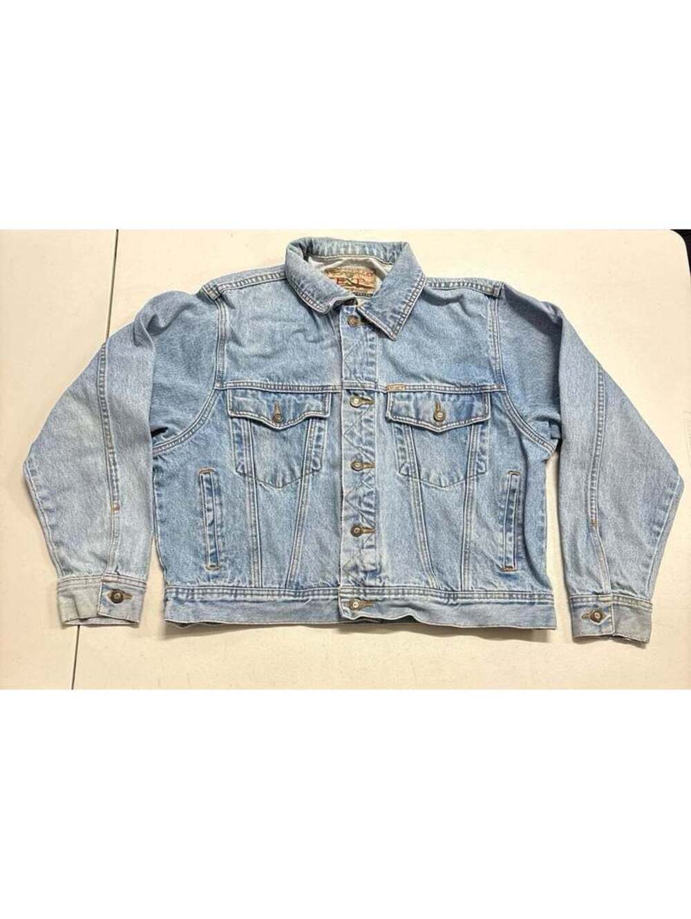 Vintage EXP Jeans By Express Denim Trucker Jacket Size M Light Wash 90s Cotton